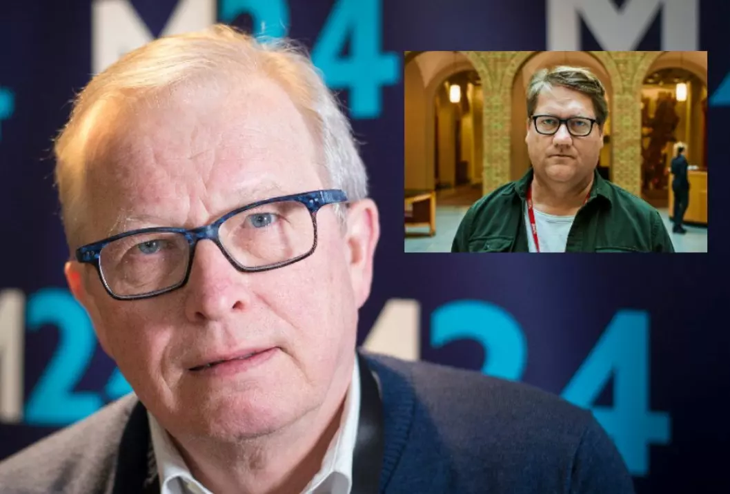 Mediekritiker Bernt Olufsen skriver om stoffutveksling mellom mediehus. Innfelt: Politisk reporter Eirik Mosveen.