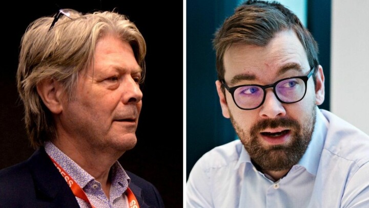 Nettavisens Erik Stephansen og Bergens Tidenes kommentator Morten Myksvoll.