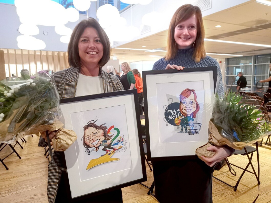 Fjorårets vinnere av Medienettverkets priser, Sarah Willand og Grethe Wiig Samdal. Fjorårets vinnere av Medienettverkets priser, Sarah Willand og Grethe Wiig Samdal.