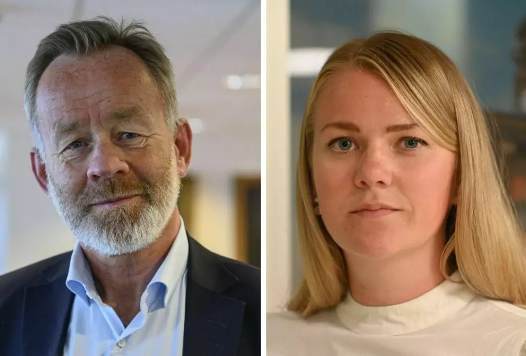 Sjefredaktør Amund Djuve og DN og Guro Lindebjerg, sjef i Retriever Norge. Her fra Oslo tingrett.