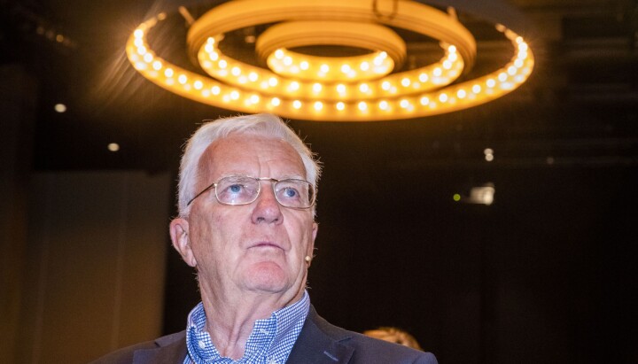 Styreleder Trygve Hegnar møtte pressen da granskningsarbeidet av Hurtigruten Cruise AS ble presentert på en pressekonferanse tidligere i høst.