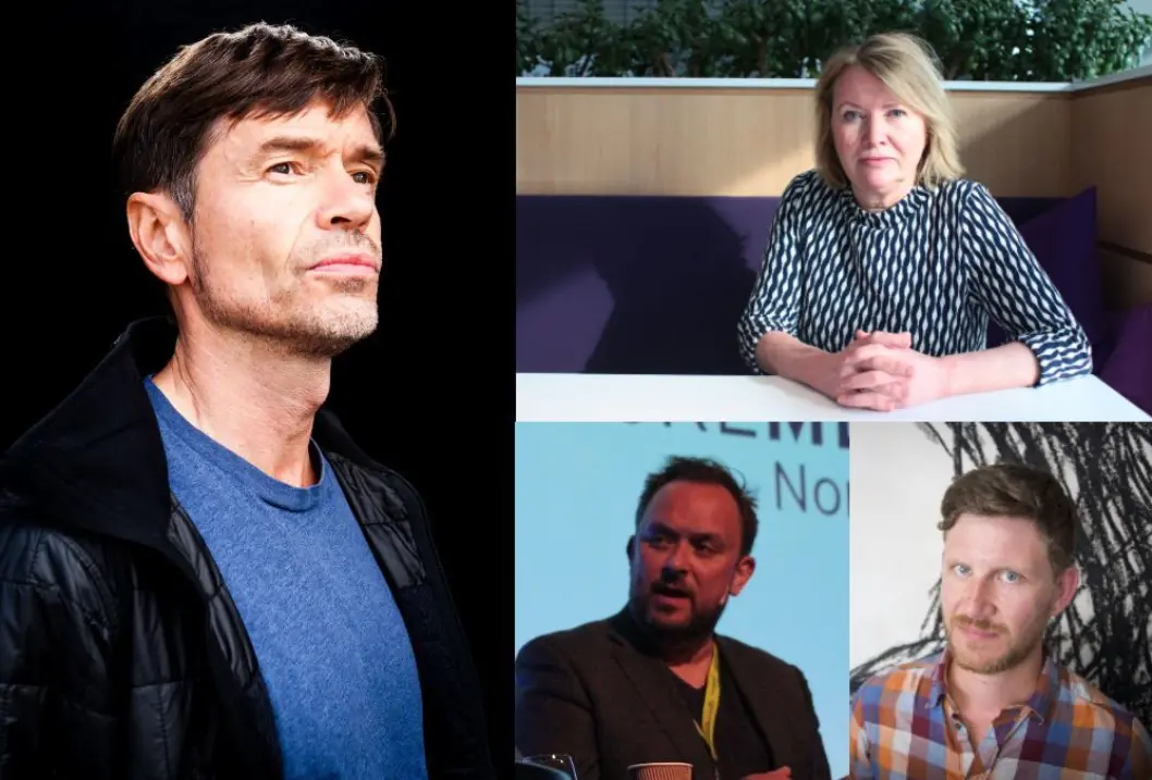 Sosiolog og skribent Kjetil Rolness, DB-kommentator Marie Simonsen, VG-kommentator Hans Petter Sjøli og BT-kommentator Jens Kihl. Sosiolog og skribent Kjetil Rolness, DB-kommentator Marie Simonsen, VG-kommentator Hans Petter Sjøli og BT-kommentator Jens Kihl.