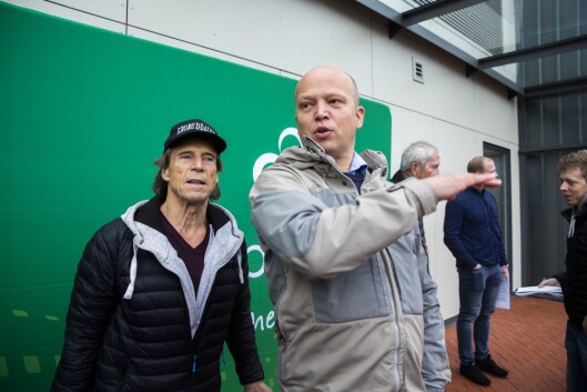 Jan Bøhler og Sp-leder Trygve Slagsvold under pressekonferansen i regi av Oslo Sp, på Grorud flerbrukshus. Jan Bøhler og Sp-leder Trygve Slagsvold under pressekonferansen i regi av Oslo Sp, på Grorud flerbrukshus.