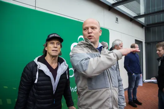 Jan Bøhler og Sp-leder Trygve Slagsvold under pressekonferansen i regi av Oslo Sp, på Grorud flerbrukshus. Jan Bøhler og Sp-leder Trygve Slagsvold under pressekonferansen i regi av Oslo Sp, på Grorud flerbrukshus.