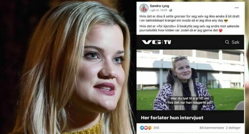 Sandra Lyng kritiserer VG etter intervju. – Uproft, svarer avisen
