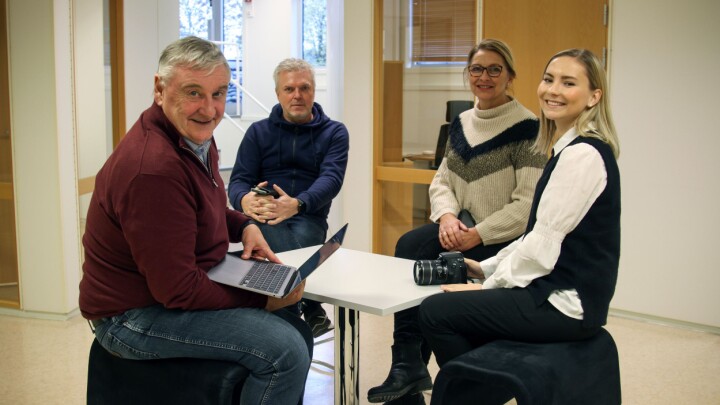 Fredag ble nettavisen Mitt Kongsvinger lansert. Avbildet (f.v) er redaktør Bjørn Taalesen, journalist Geir Christiansen, daglig leder Elisabeth Sjøbotten og journalist Benedicte Bratås.