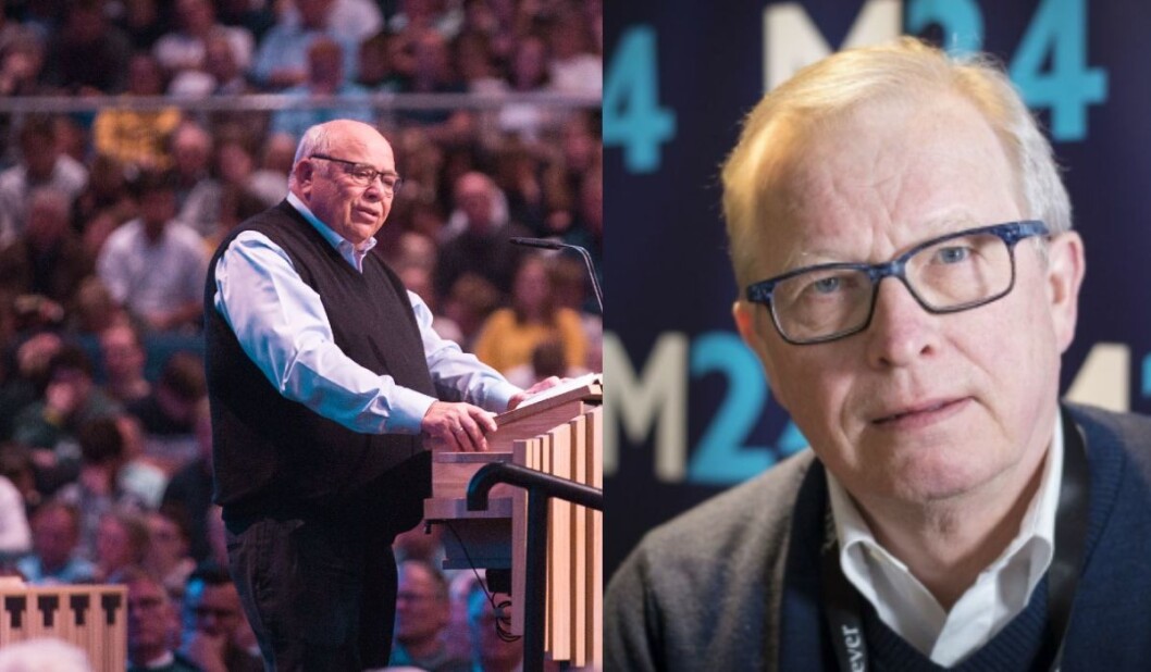Kåre Johan Smith, åndelig leder i BCC. Her fra en av BCCs egne konferanser og mediekritiker Bernt Olufsen. Kåre Johan Smith, åndelig leder i BCC. Her fra en av BCCs egne konferanser og mediekritiker Bernt Olufsen.