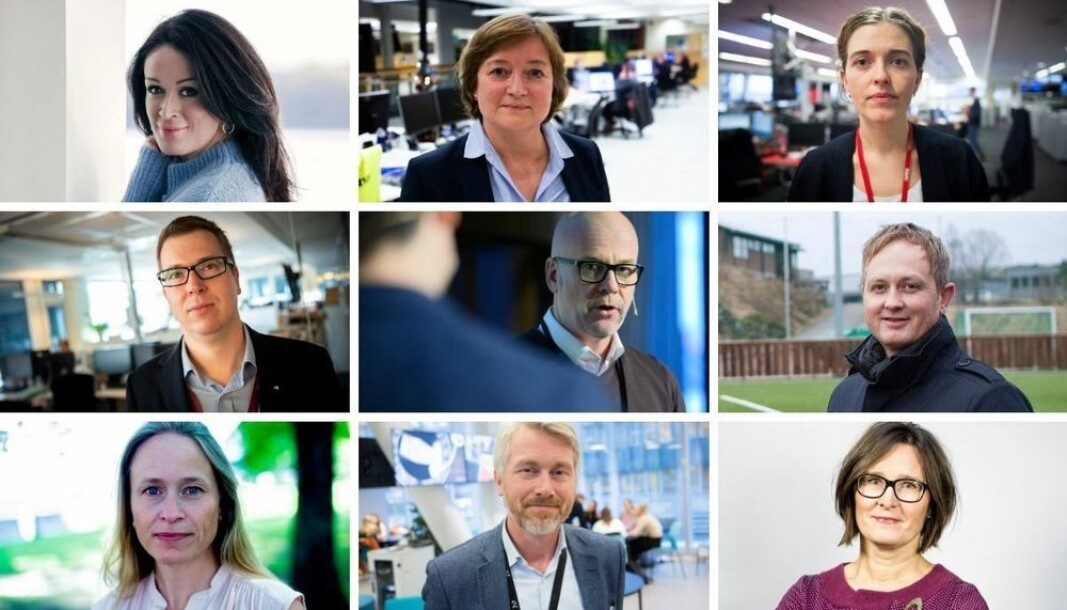 Redaktør Ingeborg Heldal i Kvinner og Klær (KK), ansvarlig redaktør i Sunnmørsposten, Hanna Relling Berg, nyhetsredaktør Tora Bakke Håndlykken i VG, ansvarlig redaktør og administrerende direktør Eirik Hoff Lysholm i Dagsavisen, kringkastingssjef Thor Gjermund Eriksen, sjefredaktør i Hitra-Frøya, Bjørn Rønningen, sjefredaktør i Nationen, Irene Halvorsen, administrerende direktør og sjefredaktør Olav T. Sandnes i TV 2 og ansvarlig redaktør i Kommunal Rapport, Britt Sofie Hestvik. Redaktør Ingeborg Heldal i Kvinner og Klær (KK), ansvarlig redaktør i Sunnmørsposten, Hanna Relling Berg, nyhetsredaktør Tora Bakke Håndlykken i VG, ansvarlig redaktør og administrerende direktør Eirik Hoff Lysholm i Dagsavisen, kringkastingssjef Thor Gjermund Eriksen, sjefredaktør i Hitra-Frøya, Bjørn Rønningen, sjefredaktør i Nationen, Irene Halvorsen, administrerende direktør og sjefredaktør Olav T. Sandnes i TV 2 og ansvarlig redaktør i Kommunal Rapport, Britt Sofie Hestvik.