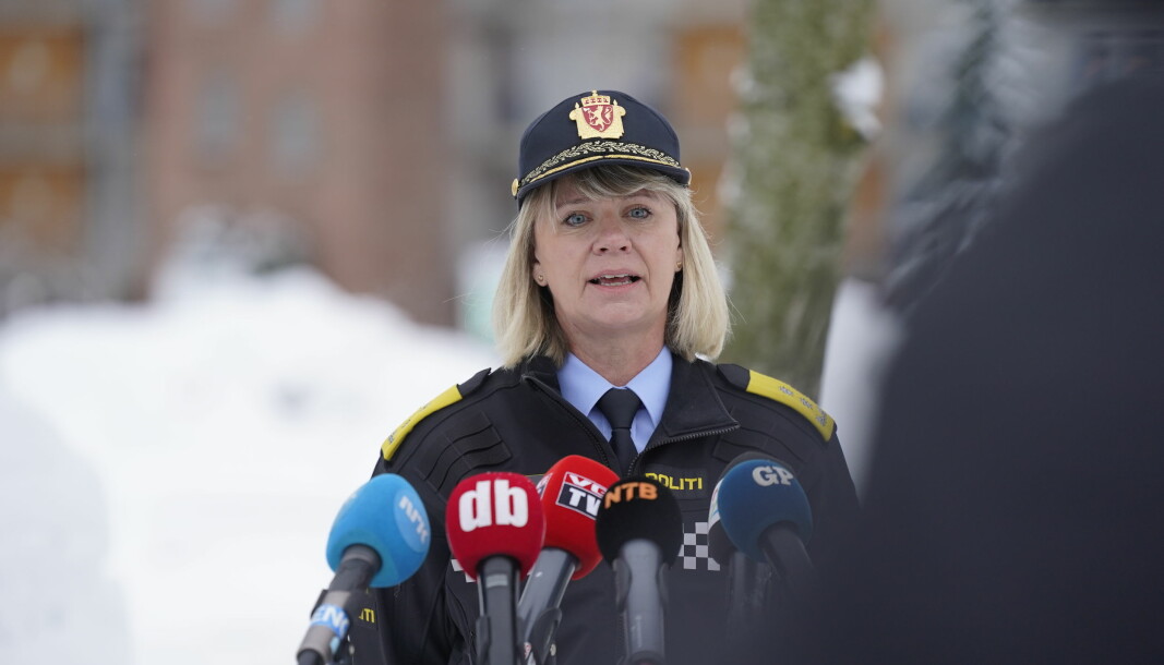 Politimester i Øst politidistrikt Ida Melbo Øystese under enpresseorientering i forbindelse med jordraset i Ask i Gjerdrum.