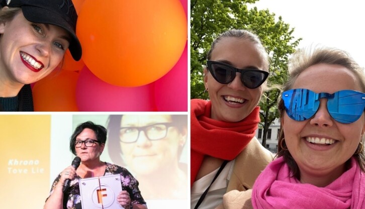 Redaktør i Khrono, Tove Lie, og journalister i Forsvarets Forum Silje Kampesæter, Louise Thommessen og Andrea Rognstrand