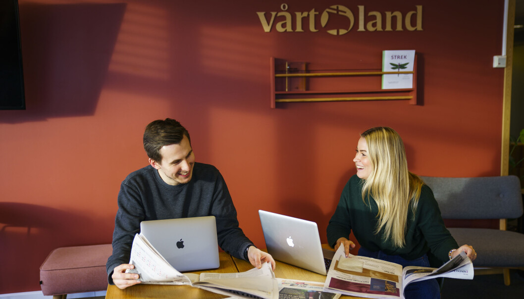 Vårt Lands redaksjon. Elias Bakken Johansen og Elise Kruse. Vårt Lands redaksjon. Elias Bakken Johansen og Elise Kruse.