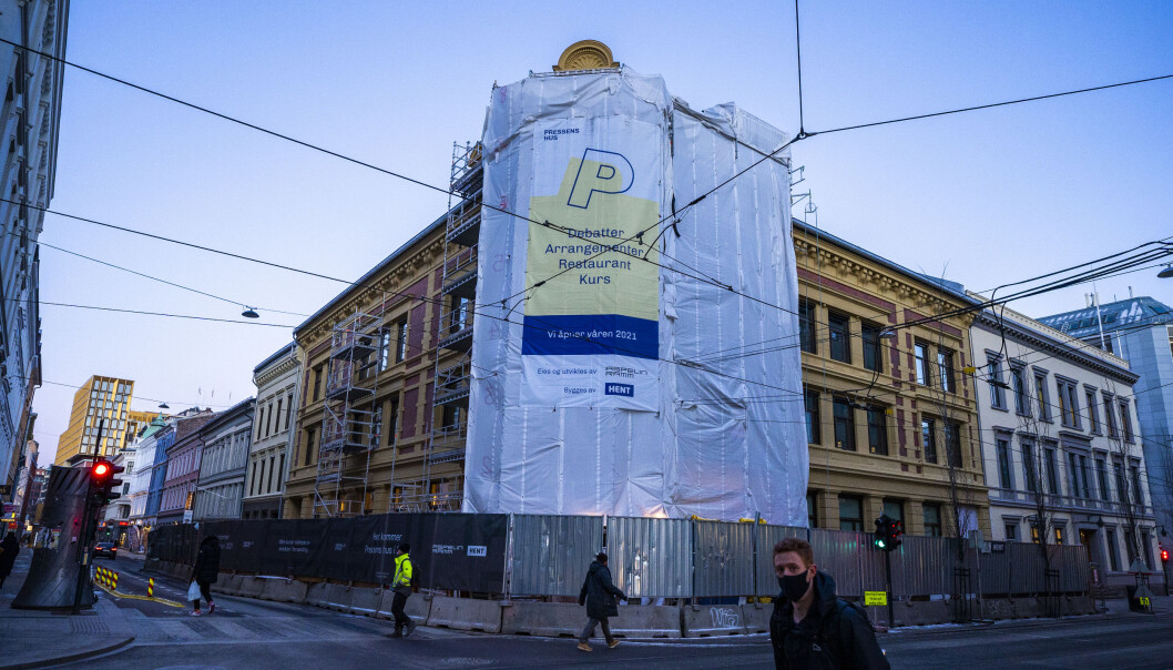 Pressens hus er under oppføring i Skippergata i Oslo. Foto: Håkon Mosvold Larsen / NTB Pressens hus er under oppføring i Skippergata i Oslo. Foto: Håkon Mosvold Larsen / NTB
