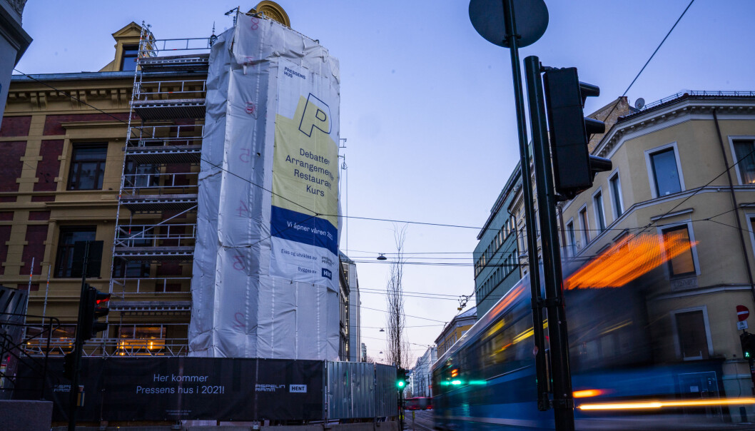 Pressens hus er under oppføring i Skippergata i Oslo. Pressens hus er under oppføring i Skippergata i Oslo.