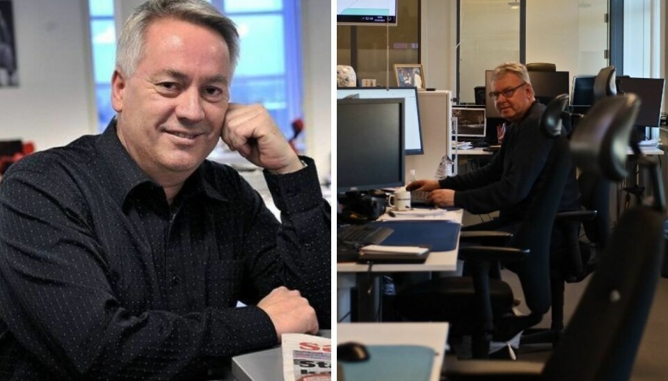 Redaktør i Sarpsborg Arbeiderblad, Bernt Lyngstad, og redaktør i Halden Arbeiderblad, Hans-Petter Kjøge