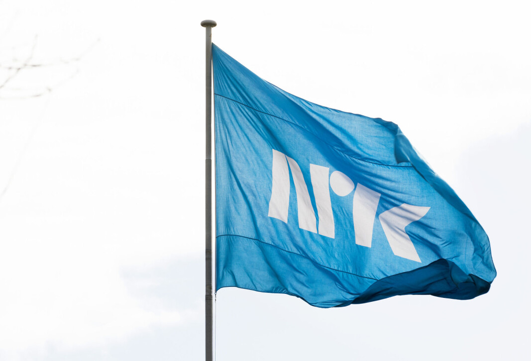 NRKs logo på flagg. Foto: Gorm Kallestad / NTB NRKs logo på flagg. Foto: Gorm Kallestad / NTB
