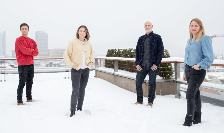 VGs podkastgjeng som har jobbet med Alt fortalt: Askild Matre Aasarød (fra venstre), Emilie Hald Torp, Ronny Furveik og Monica Flatabø.