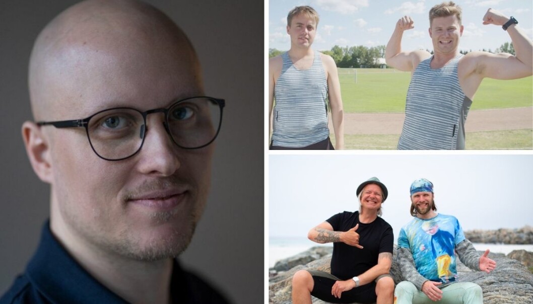Spaltist Andreas Ryen Eidem (til venstre) skriver om guttastemning-programmer som Helt Ramme Sporter og Aune og Alex. Spaltist Andreas Ryen Eidem (til venstre) skriver om guttastemning-programmer som Helt Ramme Sporter og Aune og Alex.