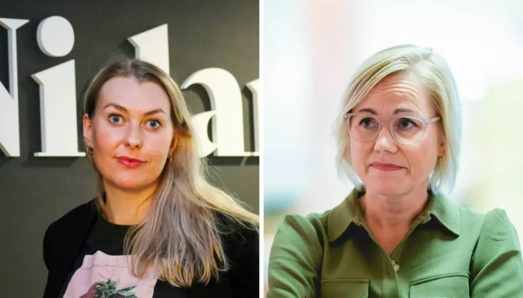 Ansvarlig redaktør i Nidaros, Vanja S. Holst og Leder i Trøndelag Ap, Ingvild Kjerkol