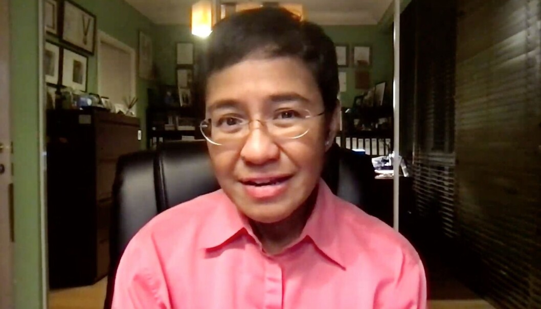 Ansvarlig redaktør og medstifter av den filippinske nettavisen Rappler, Maria Ressa. Ansvarlig redaktør og medstifter av den filippinske nettavisen Rappler, Maria Ressa.