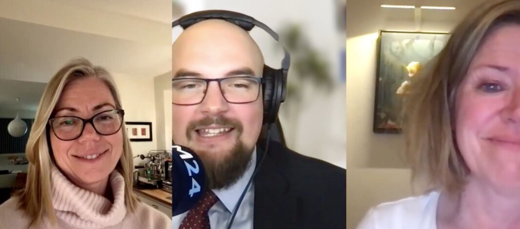 Aftenpostens ansvarlige redaktør, Trine Eilertsen, Medier24s ansvarlige redaktør og programleder, Erik Waatland og Tone Strøm-Gundersen. Aftenpostens ansvarlige redaktør, Trine Eilertsen, Medier24s ansvarlige redaktør og programleder, Erik Waatland og Tone Strøm-Gundersen.
