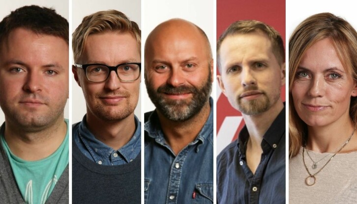 Redaktørkollegiet i Nordlys: Magnus Aamo Holte (fra venstre), Rune Endresen, Thor Harald Henriksen, Helge Nitteberg og Sissel Wessel-Hansen.