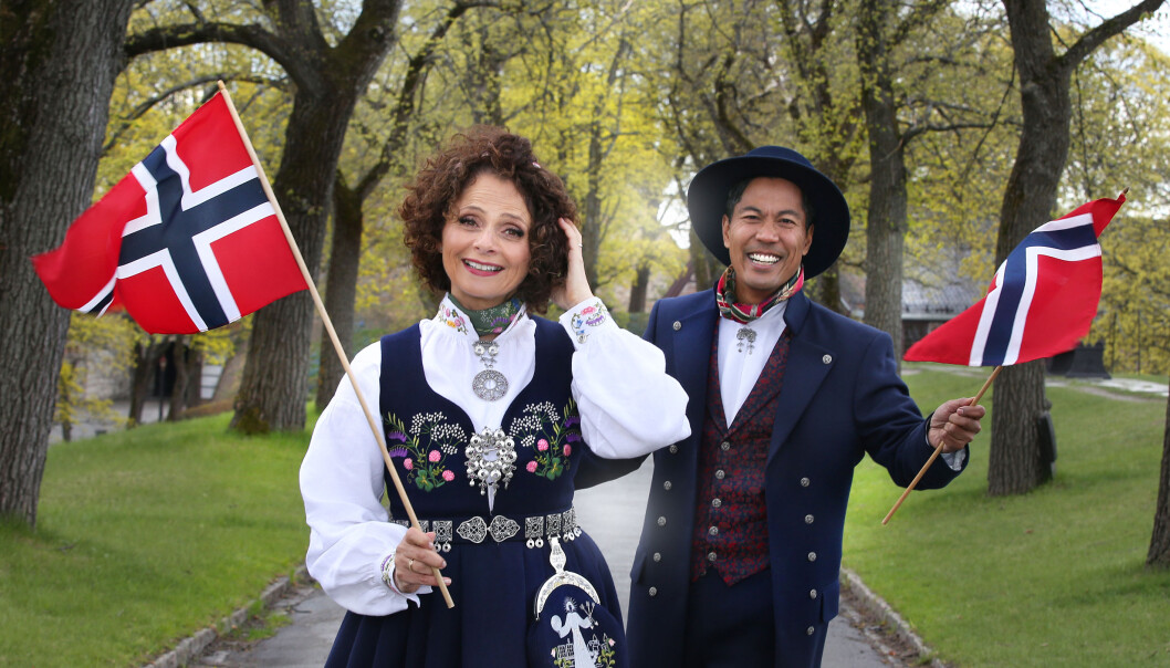Nadia Hasnaoui og Christian Strand på Akershus festning Nadia Hasnaoui og Christian Strand på Akershus festning
