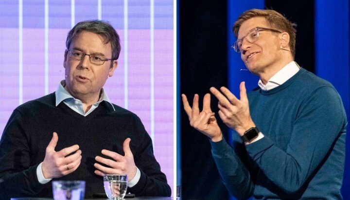 Nyhetsredaktør i Dagbladet, Frode Hansen, og tidligere journalist - og nå mediekritiker i podkasten, Tut & mediekjør - Svein Tore Bergestuen.