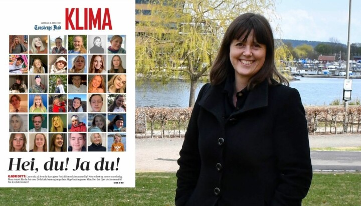 Samfunnsredaktør i Tønsbergs Blad, Marie Olaussen, laget klimabilag for lørdagsutgaven av avisen.