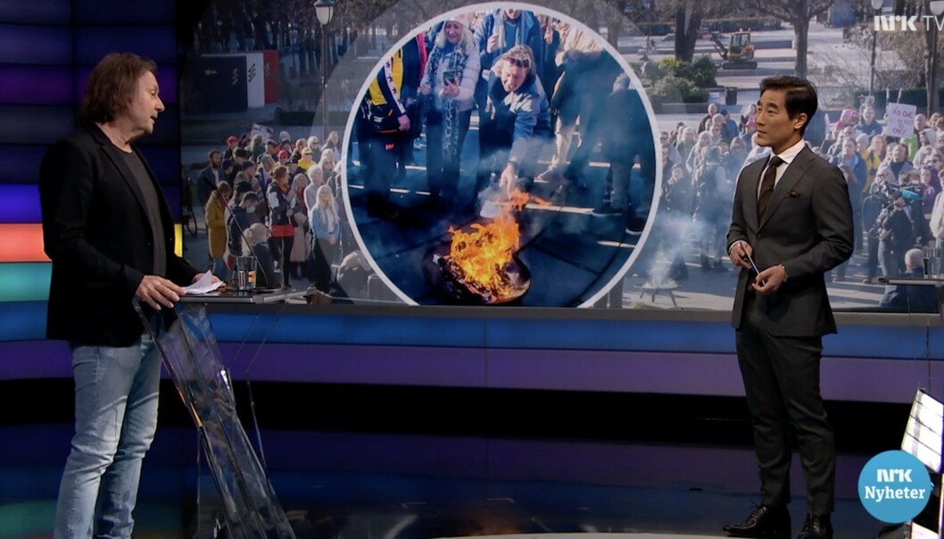 Realitykjendis Svein Østvik og programleder for Debatten, Fredrik Solvang. Realitykjendis Svein Østvik og programleder for Debatten, Fredrik Solvang.