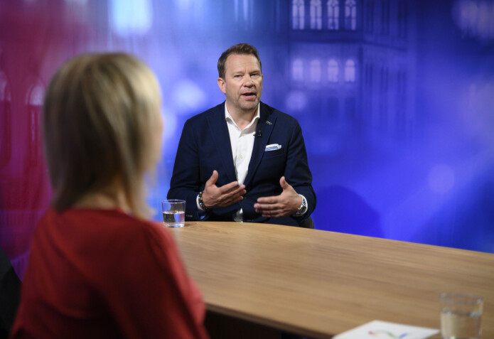 Skuespiller Bjarte Hjelmeland under Presseklubben.