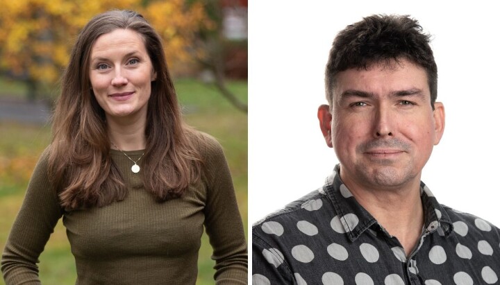Avdelingsleder for lyd i Aftenposten, Karoline Fossland, og gravejournalist og researcher i Aftenposten, Trond J. Strøm.