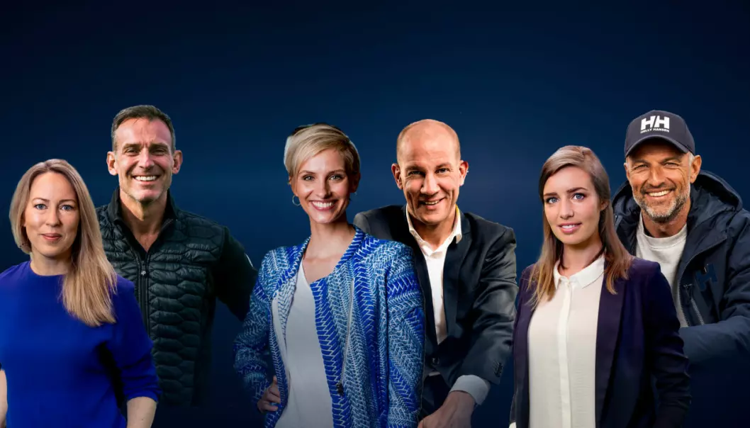 Dette er OL-profilene på Discoverys kanaler: Anne Sturød (fra venstre), Carsten Skjelbreid, Anne Rimmen, Henrik Elvestad, Susanne Jørstad Wergeland og Tom Stiansen.