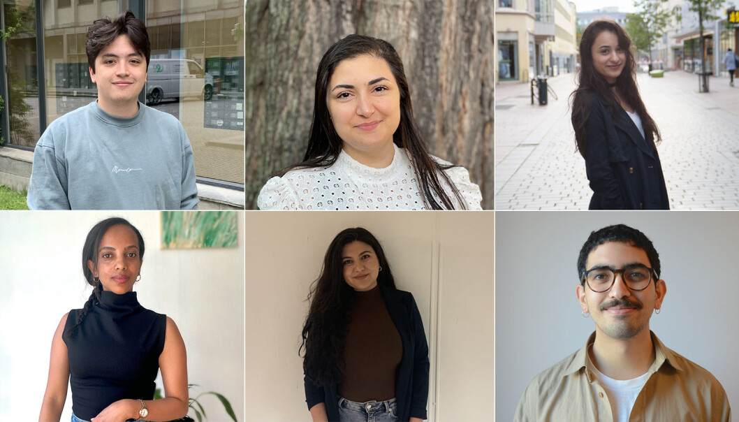 Disse seks blir stipendiater i NRK FleRe. Øverst fra venstre: Jan Sarzuelo Dydland, Nareen Mizoory og Balsharan Kaur. Nederst fra venstre: Tsion Bruk, Roza Bawan og Jonathan Al-Saqqa. Disse seks blir stipendiater i NRK FleRe. Øverst fra venstre: Jan Sarzuelo Dydland, Nareen Mizoory og Balsharan Kaur. Nederst fra venstre: Tsion Bruk, Roza Bawan og Jonathan Al-Saqqa.