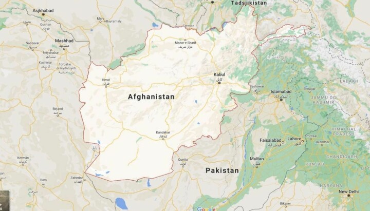 Kart over Afghanistan.