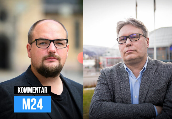 Ansvarlig redaktør Erik Waatland i Medier24 og politisk redaktør Skjalg Fjellheim i Nordlys