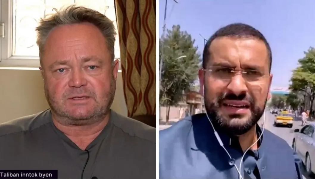 Både Fredrik Græsvik (til venstre) og Yama Wolasmal befinner seg fremdeles i Kabul. Både Fredrik Græsvik (til venstre) og Yama Wolasmal befinner seg fremdeles i Kabul.