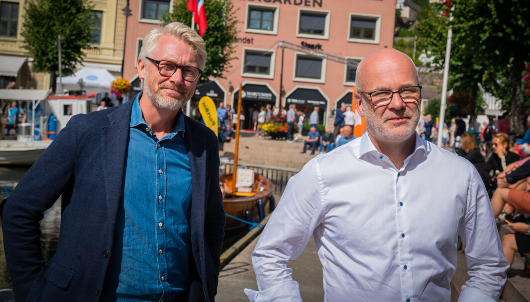 TV 2 sjef Olav Sandnes og kringkastingssjef Thor Gjermund Eriksen TV 2 sjef Olav Sandnes og kringkastingssjef Thor Gjermund Eriksen