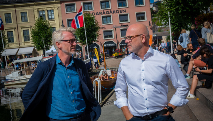 TV 2 sjef Olav Sandnes og kringkastingssjef Thor Gjermund Eriksen