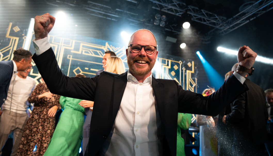 VG-sjef Gard Steiro slipper jubelen løs etter at de ble årets mediehus. VG-sjef Gard Steiro slipper jubelen løs etter at de ble årets mediehus.