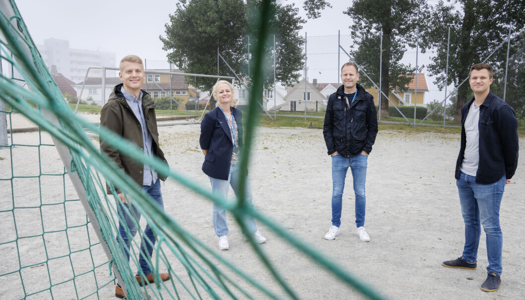 Aftenbladets Håkon Åreskjold (redaksjonell utvikler), Elin Stueland (prosjekteier), Stig Nilssen (sportsleder) og Mats Haugland (prosjektleder) har jobbet med satsingen. Aftenbladets Håkon Åreskjold (redaksjonell utvikler), Elin Stueland (prosjekteier), Stig Nilssen (sportsleder) og Mats Haugland (prosjektleder) har jobbet med satsingen.
