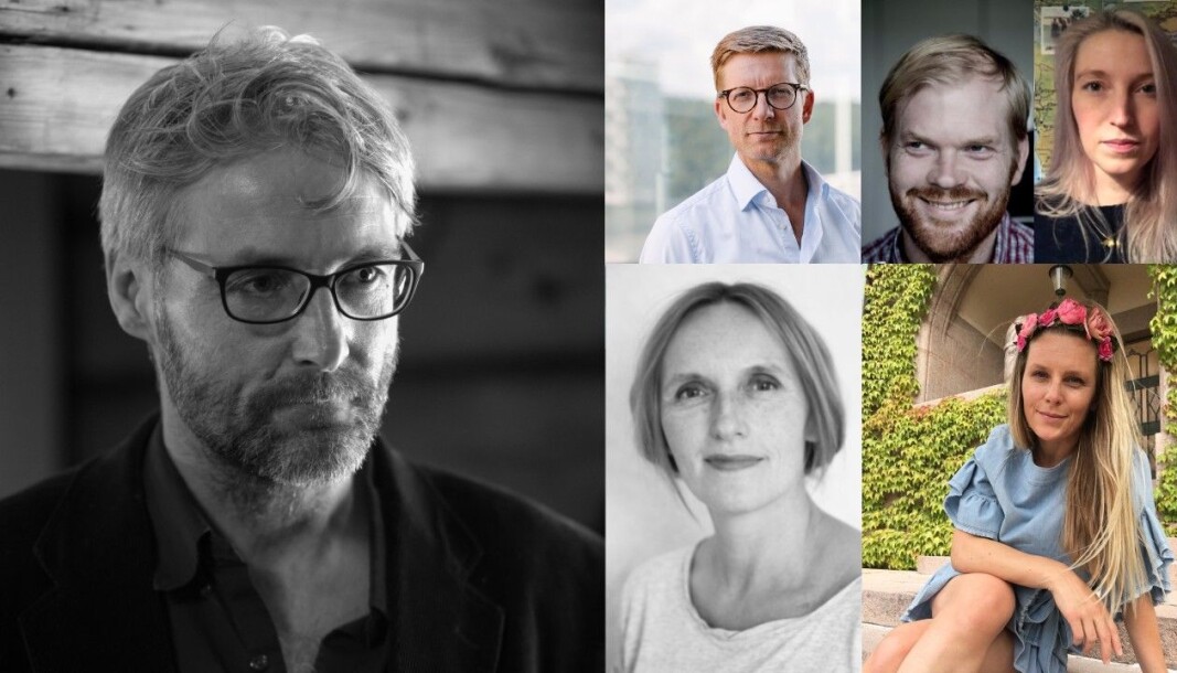 Øystein Lie (t.v) leder en av seriene i podkasten. Der møter han Svein Tore Bergstuen, Sveinung Uddu Ystad, Mona Grivi Norman, Kari Hesthamar og Trude Lorentzen. Øystein Lie (t.v) leder en av seriene i podkasten. Der møter han Svein Tore Bergstuen, Sveinung Uddu Ystad, Mona Grivi Norman, Kari Hesthamar og Trude Lorentzen.