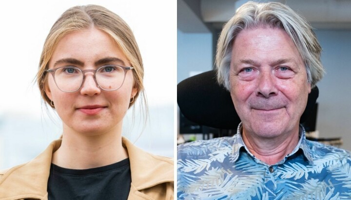 Hulda Holtvedt, nasjonal talsperson for Grønn Ungdom og politisk redaktør i Nettavisen, Erik Stephansen.