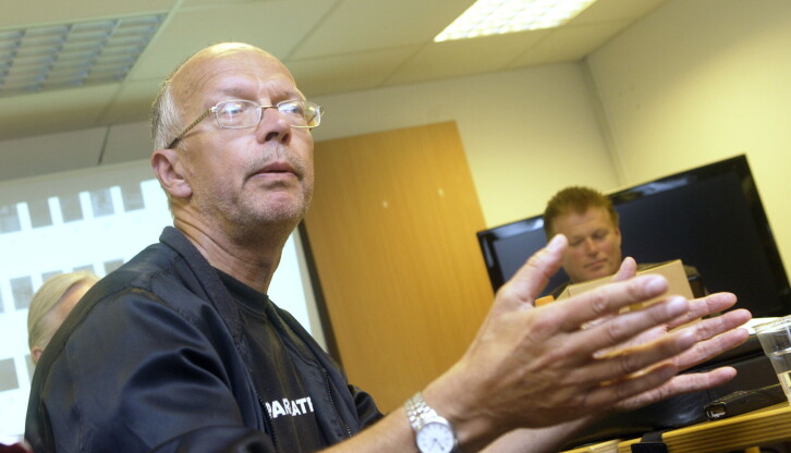 Redaktør i det alternative nettstedet Steigan.no, Pål Steigan. Her er han avbildet da AKP m-l åpner sitt arkiv og legger det ut p internett.