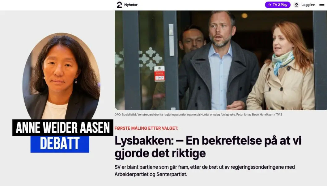Anne Weider Aasen svarer på krikken mot denne TV 2-artikkelen Anne Weider Aasen svarer på krikken mot denne TV 2-artikkelen