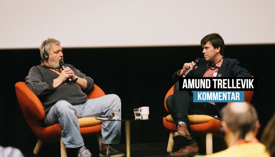 Amund Trellevik (t.h.) intervjuet Dmitrij Muratov da han gjestet Svarte Natta-konferansen i Tromsø i 2017 Amund Trellevik (t.h.) intervjuet Dmitrij Muratov da han gjestet Svarte Natta-konferansen i Tromsø i 2017