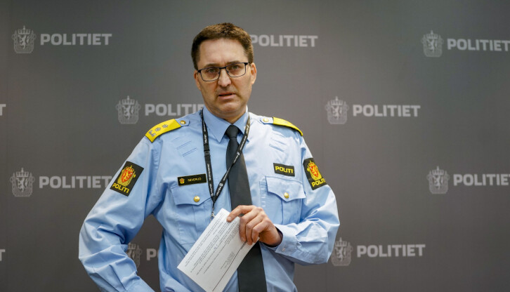 Politimester Ole Bredrup Sæverud torsdag, dagen etter at en mann drepte fem personer i Kongsberg kvelden før.
