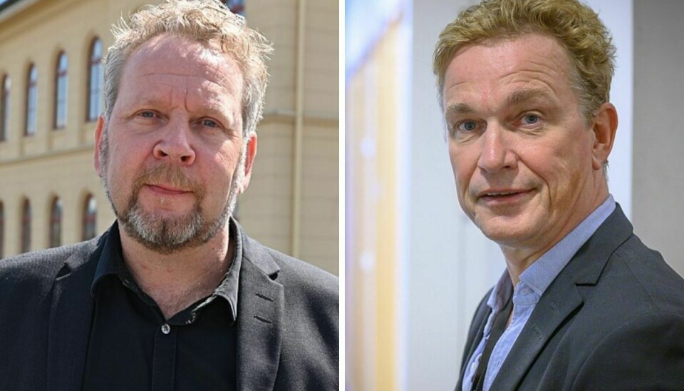 Drammens Tidendes-redaktør, Espen Sandli, og NRK Direkte-redaktør Espen Olsen Langfeldt.