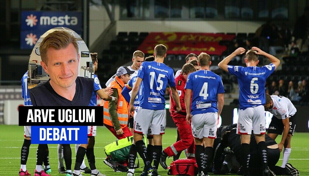 Sogndal-spilleren får livreddende førstehjelp under kampen mellom Songdal og Stjørdals-Blink Sogndal-spilleren får livreddende førstehjelp under kampen mellom Songdal og Stjørdals-Blink