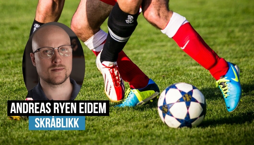 Andreas Ryen Eidem ser med et ironisk blikk på hvordan norske journalister dekker fotball. Andreas Ryen Eidem ser med et ironisk blikk på hvordan norske journalister dekker fotball.