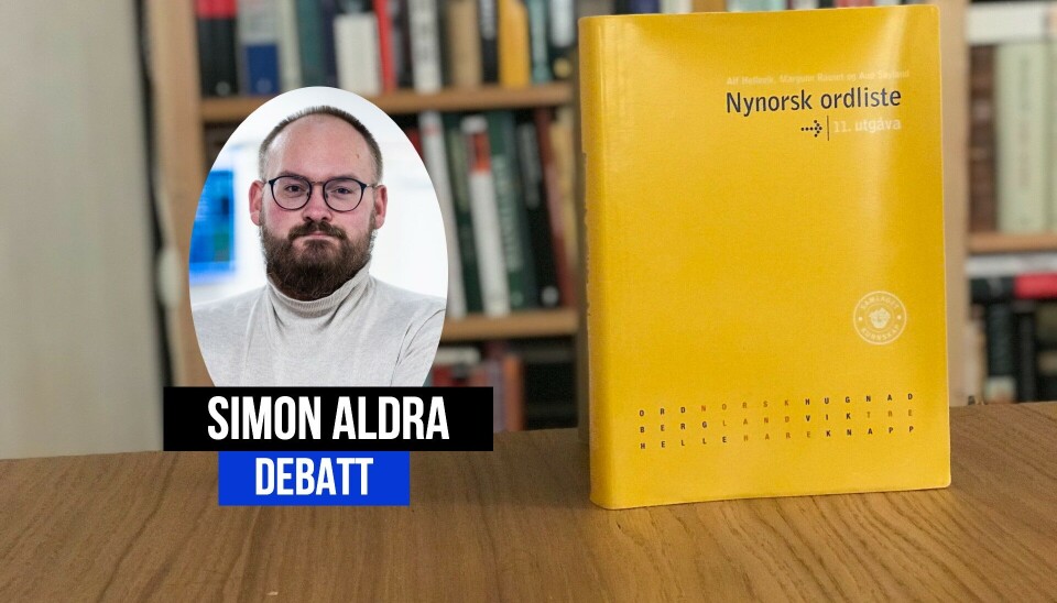 Simon Aldra er ikke nynorskens beste venn. Simon Aldra er ikke nynorskens beste venn.